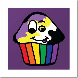 Nonbinary Pride Rainbow Cupcake Posters and Art